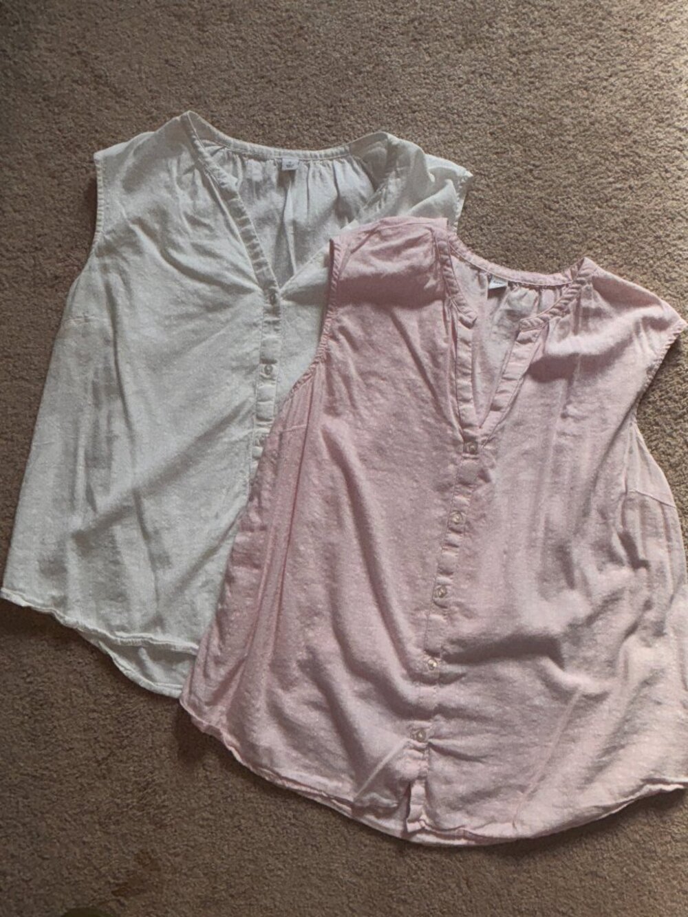 Lot of 2 Old Navy Lightweight Woven Cotton Sleeveless Shirts XL